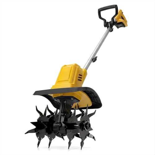 Brushless Cordless Tiller Cultivator 280RPM 10in Tilling Width 7in Depth