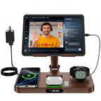 6-in-1 Wireless Charger With Clock and Ambient Light Foldable Stand