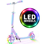 V8 Folding Kick Scooter Light-Up Deck 200mm Wheels Black