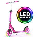V8 Folding Kick Scooter Light-Up Deck 200mm Wheels Black