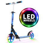 V8 Folding Kick Scooter Light-Up Deck 200mm Wheels Black