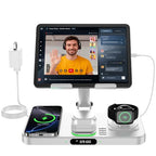6-in-1 Wireless Charger With Clock and Ambient Light Foldable Stand