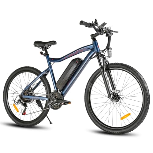 Electric Mountain Bike 26in 36V 13Ah Dual Suspension Disc Brake Black