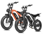 V200 Electric Dirt Bike 52V 20.8Ah Fat Tire 32MPH Dual Suspension