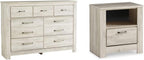 Farmhouse 7 Drawer Dresser and Nightstand Set Whitewash