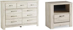 Farmhouse 7 Drawer Dresser and Nightstand Set Whitewash