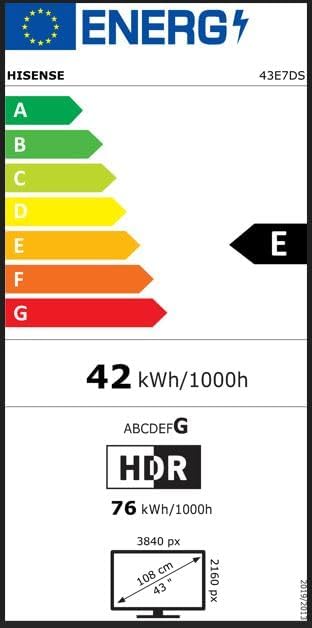 E7DS Series 4K QLED Smart TV 43in Dolby Vision IQ