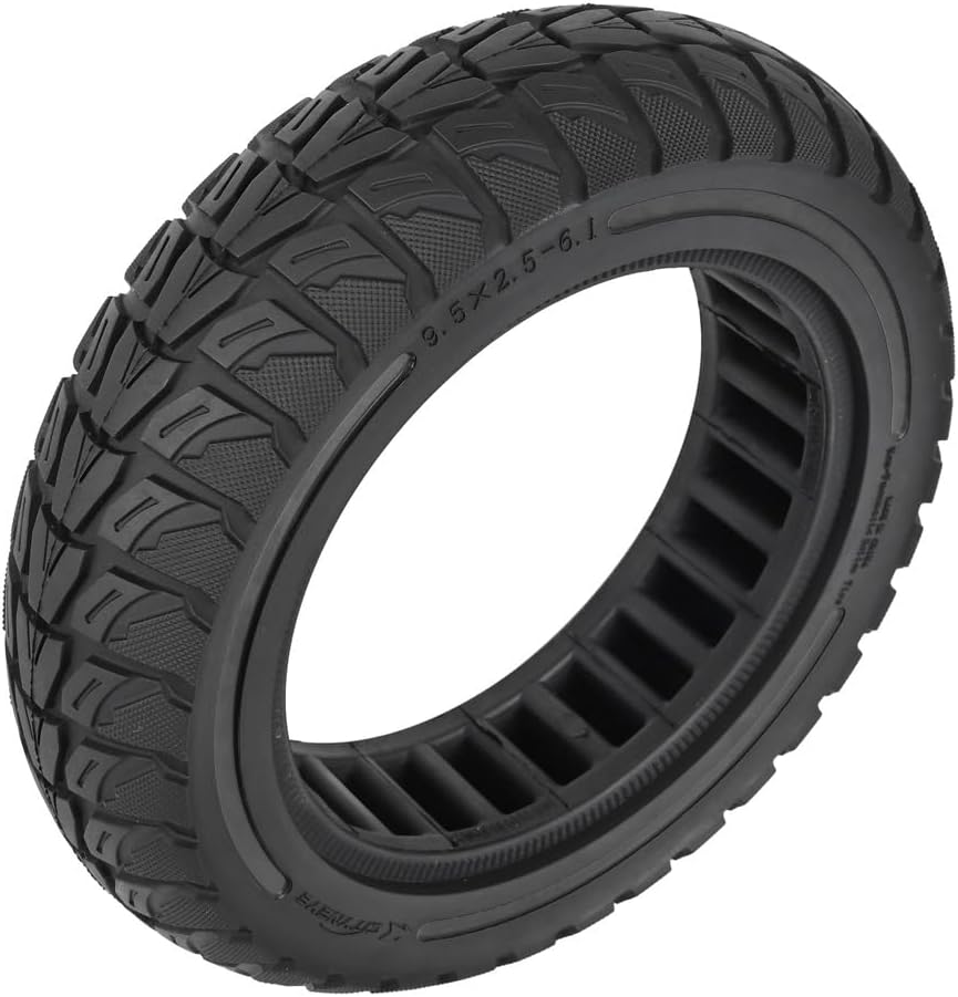 Off-Road Solid Scooter Tire, Puncture-Free Tubeless 9.5x2.5-6.1in Black