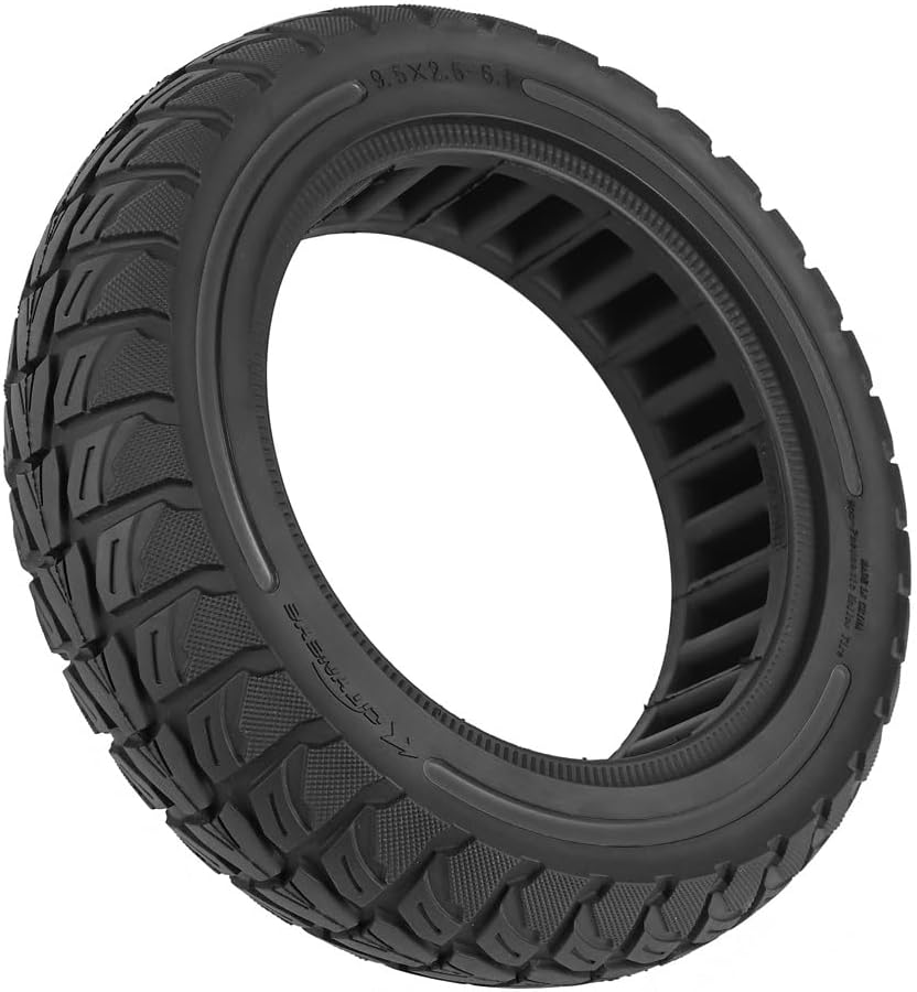 Off-Road Solid Scooter Tire, Puncture-Free Tubeless 9.5x2.5-6.1in Black