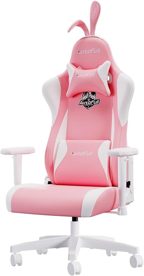 C2 Ergonomic Gaming Chair With Wingless Cushion PU Leather Pink