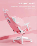 C2 Ergonomic Gaming Chair With Wingless Cushion PU Leather Pink