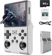 R36S Retro Gaming Console 3.5in IPS Screen Linux 64GB White