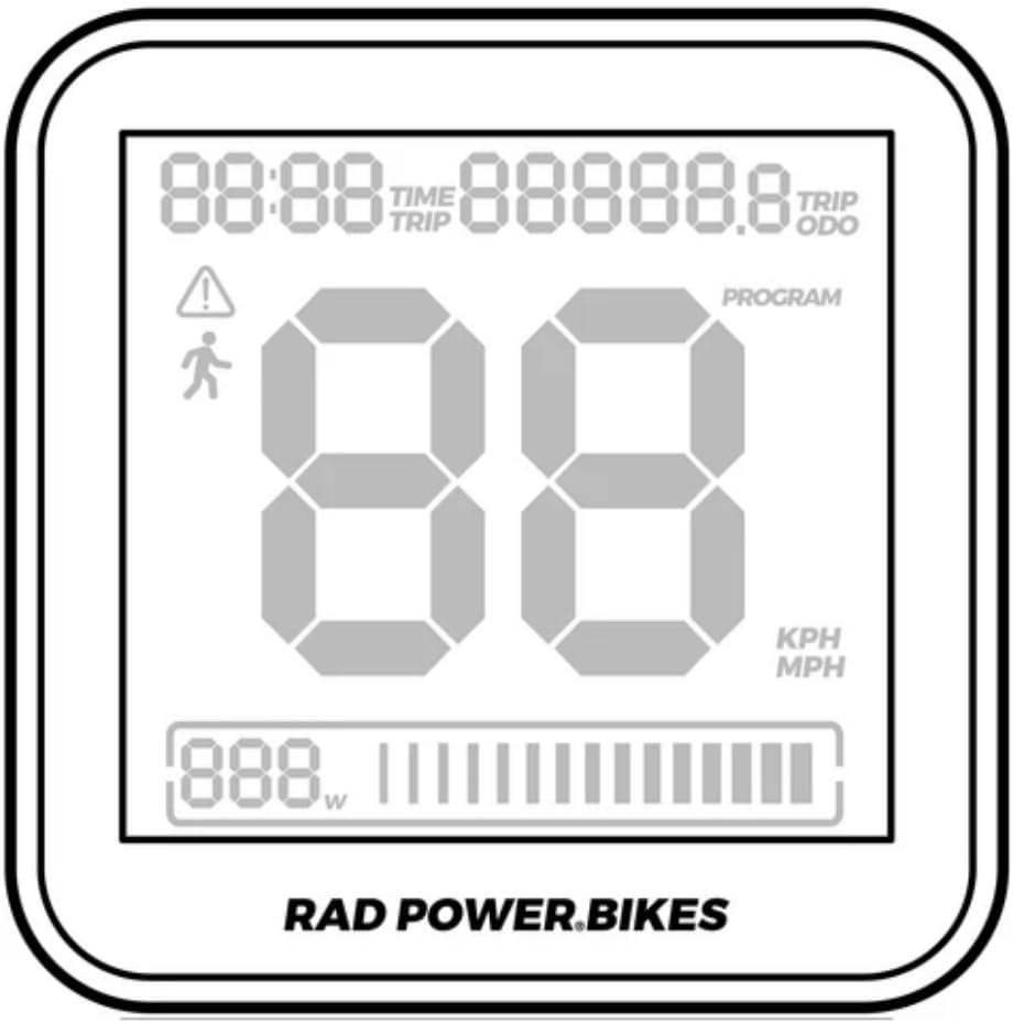 Handlebar Mount LCD Cycling Computer 48V E Bike Display Black