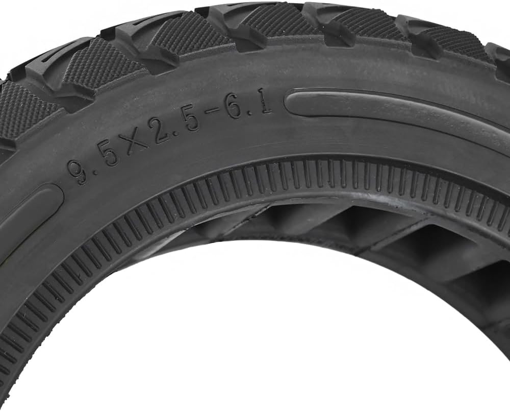 Off-Road Solid Scooter Tire, Puncture-Free Tubeless 9.5x2.5-6.1in Black