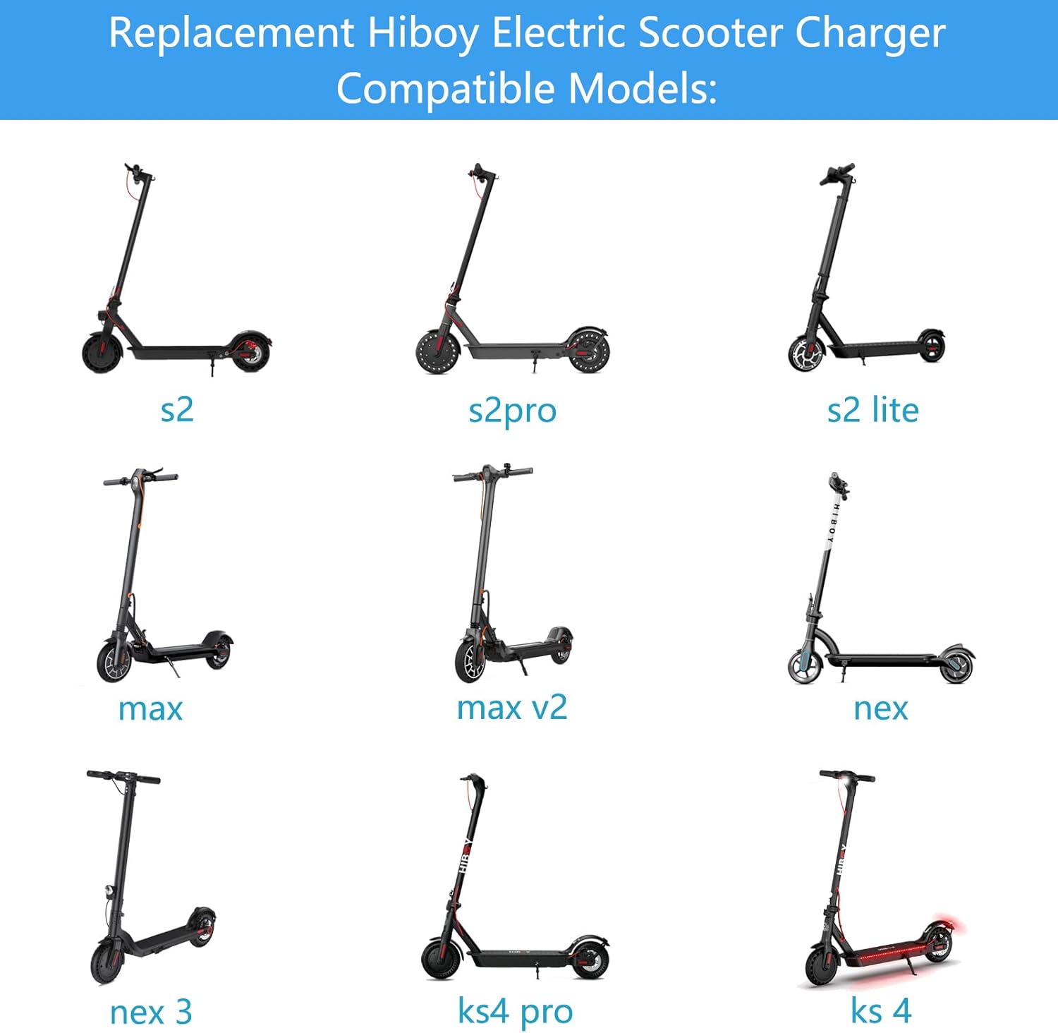 42V 2A Replacement Electric Scooter Charger with Barrel Connector