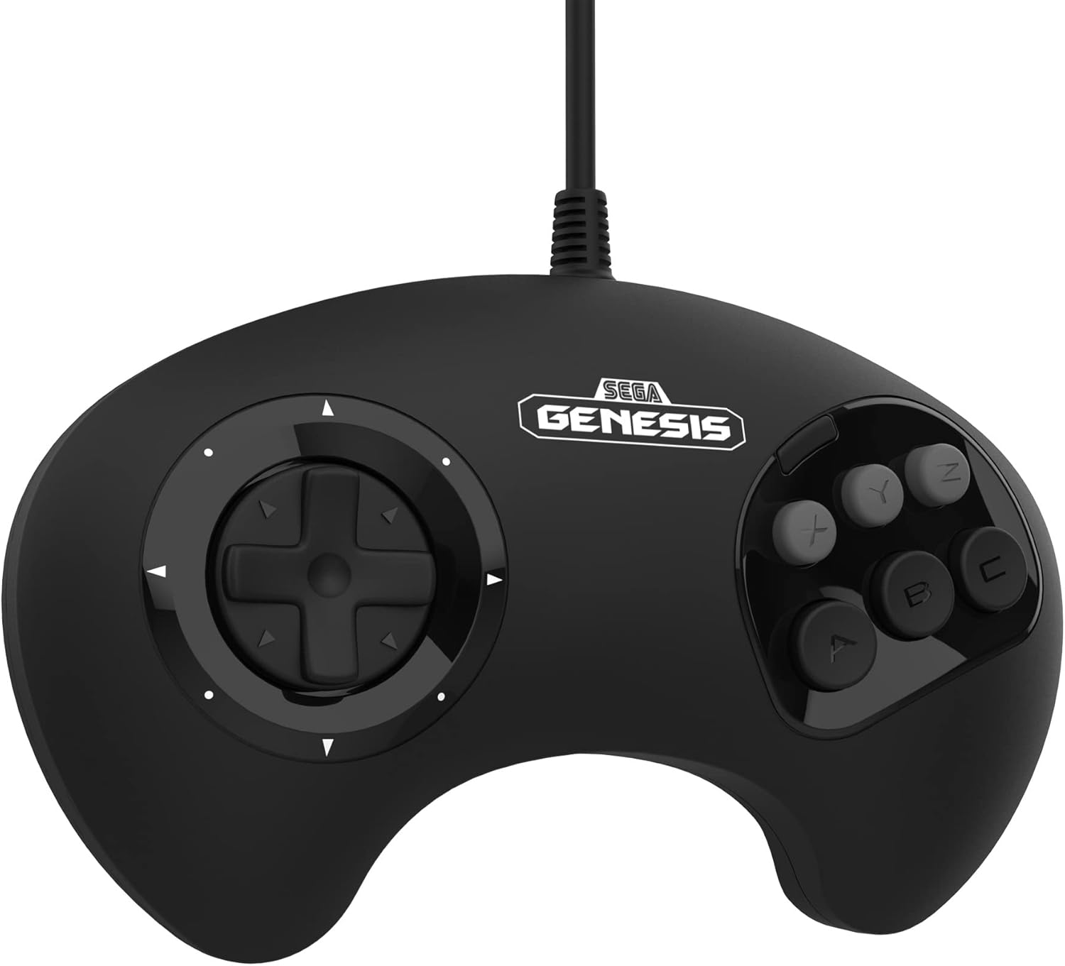 BIG6 Controller Pad for SEGA Genesis 6-Button Layout Original Port Black