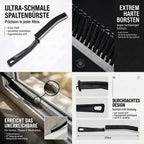 Deep Cleaning Grout And Crevice Brush Set 3 Pack Black
