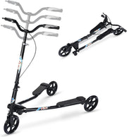 W-SP03 3 Wheel Foldable Swing Scooter Adjustable Handle 220 Lbs