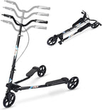 W-SP03 3 Wheel Foldable Swing Scooter Adjustable Handle 220 Lbs
