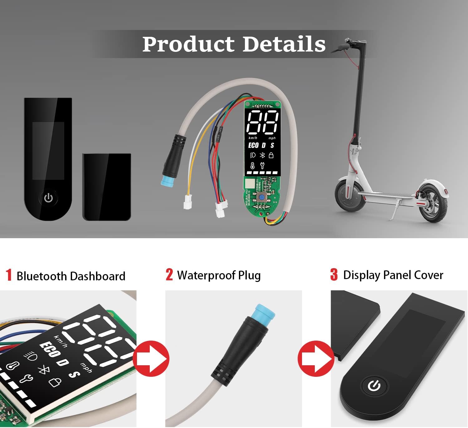 Dashboard Cover Replacement Circuit Board M365 Pro Electric Scooter