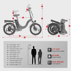 Foldable Electric Bike 20 Inch Fat Tire 7 Speed Dual Shock Absorber