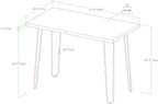 White Faux Marble Top Computer Desk 42in Gold Hairpin Legs