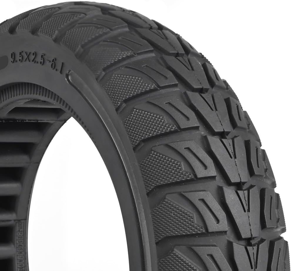 Off-Road Solid Scooter Tire, Puncture-Free Tubeless 9.5x2.5-6.1in Black