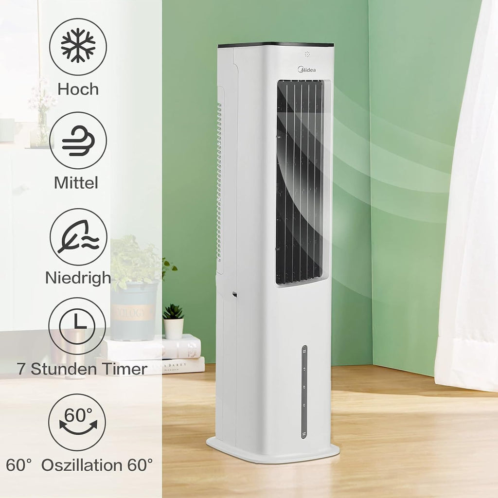 Silent Air Cooler Pro Tower Evaporative Air Cooler 5L White
