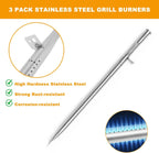 Grill Replacement Kit 3 Pack Porcelain Heat Plates Stainless Burner Tubes
