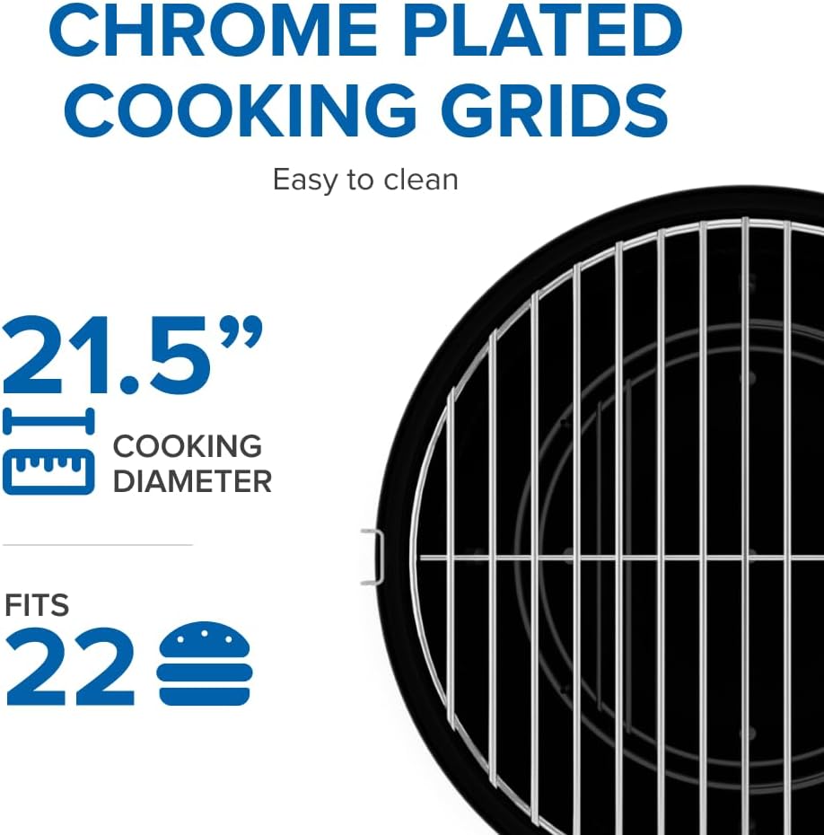 NK22 Premium Charcoal Kettle Grill 22-Inch Black