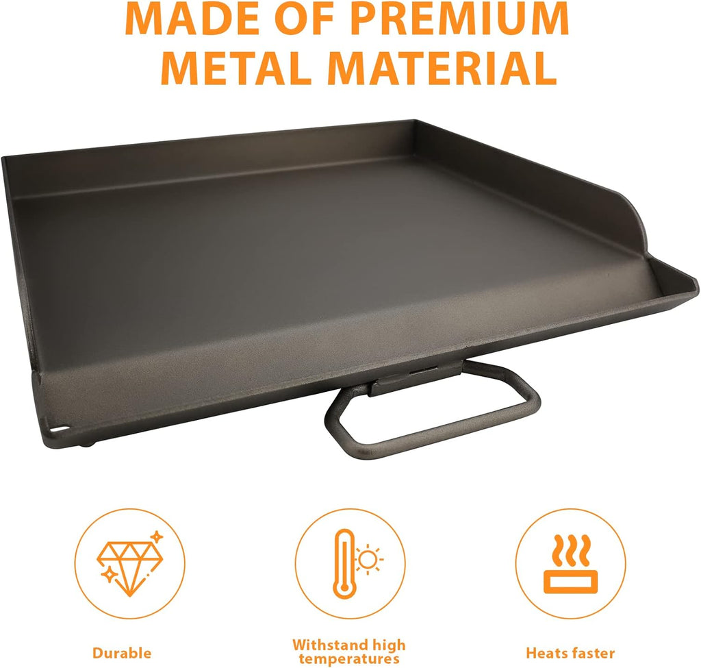 Flat Top Gas Grill Griddle for 14 and 16 Inch Stoves, Nonstick Black