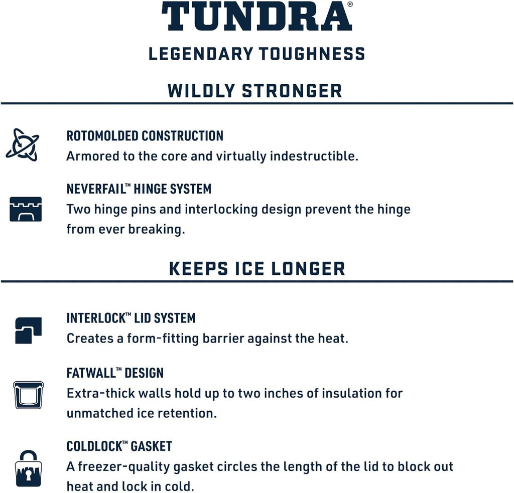 Tundra 45 Rotomolded Cooler with PermaFrost Insulation and Bear-Resistant Design