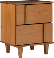 Sprague Contemporary Detailed Drawer Solid Wood Nightstand 20 Inch Caramel