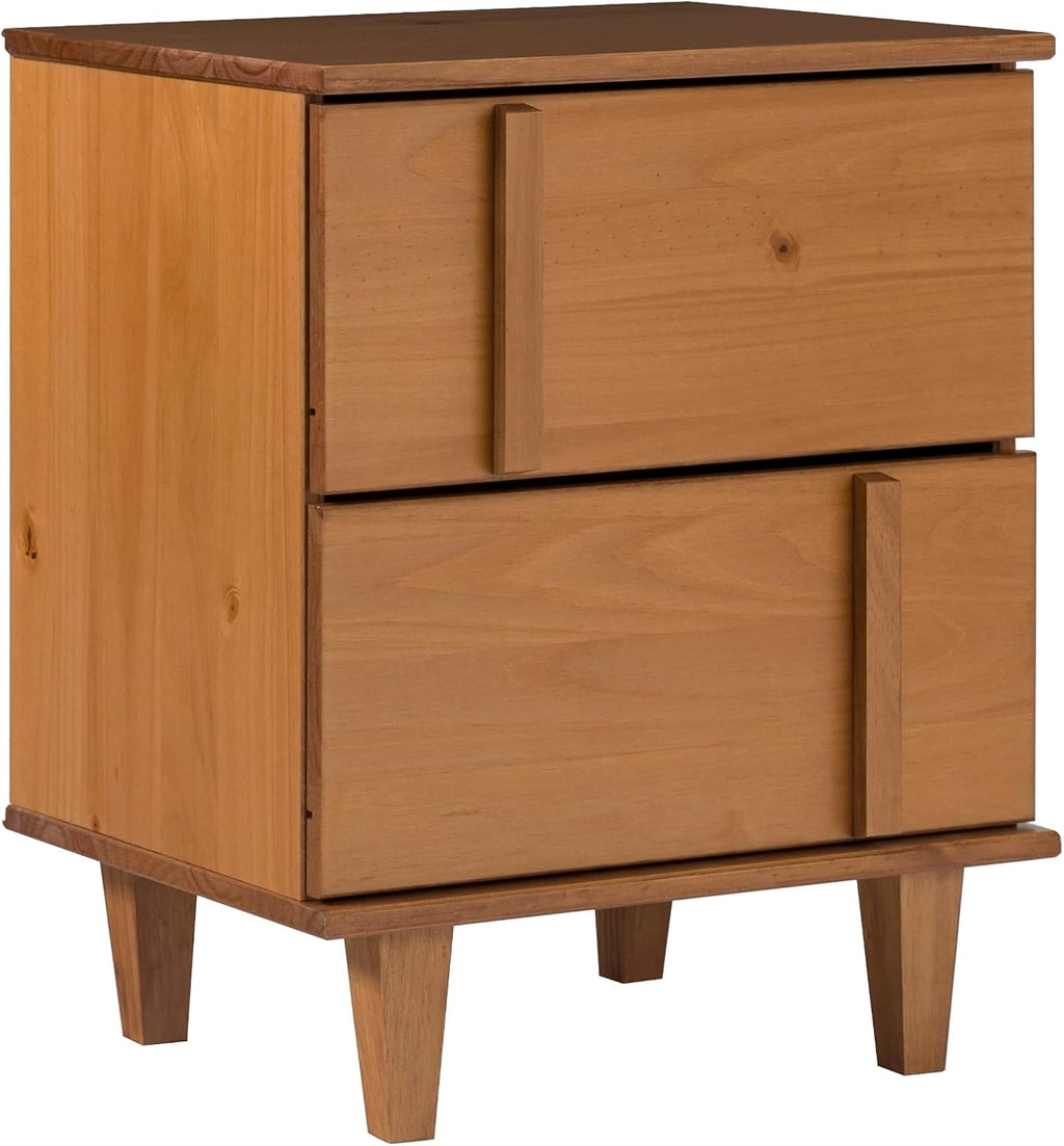 Sprague Contemporary Detailed Drawer Solid Wood Nightstand 20 Inch Caramel