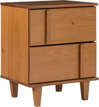 Sprague Contemporary Detailed Drawer Solid Wood Nightstand 20 Inch Caramel