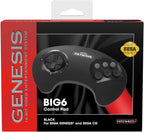 BIG6 Controller Pad for SEGA Genesis 6-Button Layout Original Port Black