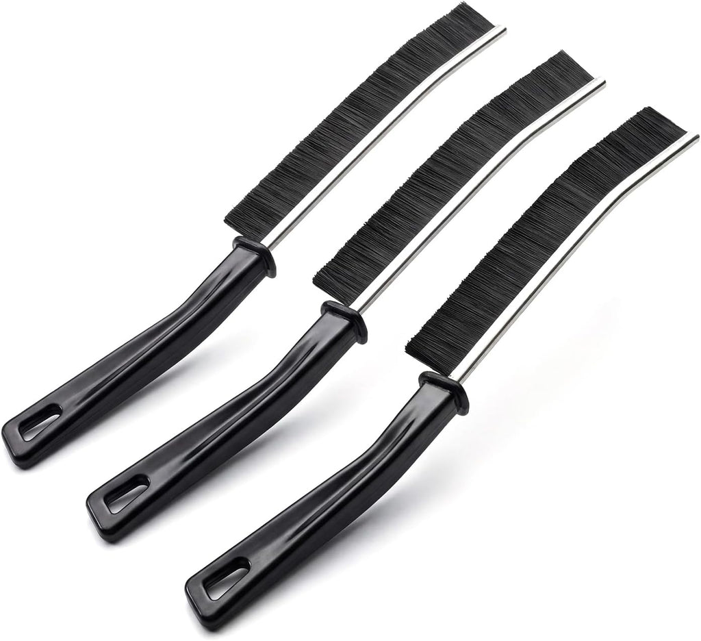 Deep Cleaning Grout And Crevice Brush Set 3 Pack Black