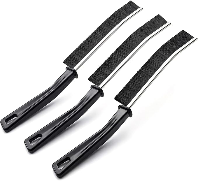 Deep Cleaning Grout And Crevice Brush Set 3 Pack Black