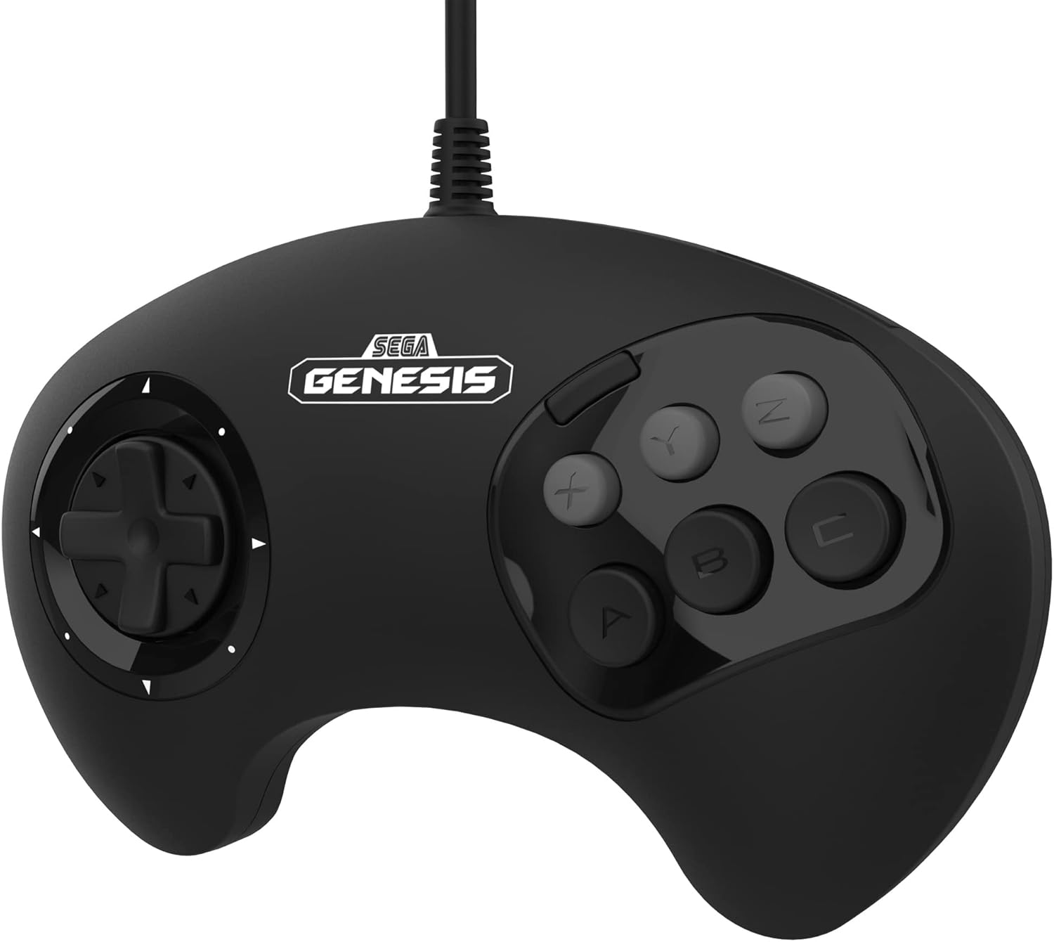 BIG6 Controller Pad for SEGA Genesis 6-Button Layout Original Port Black