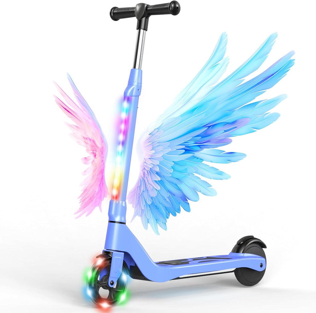 Electric Scooter for Children 5.3in LED Lights 3 Adjustable Heights Blue