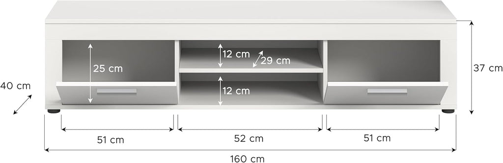 Jam X8BA9T30 63in Wide Lowboard TV Stand White Melamine