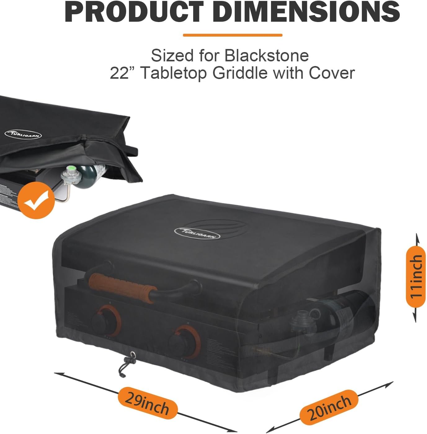 Extended Waterproof Grill Cover for 22 Inch Gas Grill