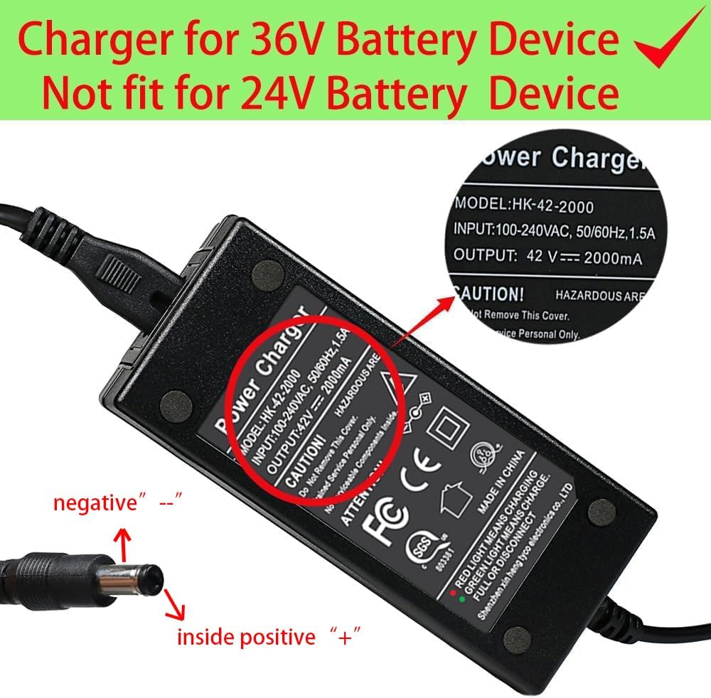 HK-42-2000 Power Adapter 42V 2A 5.5mmx2.1mm for 36V Electric Bike