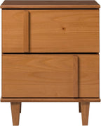 Sprague Contemporary Detailed Drawer Solid Wood Nightstand 20 Inch Caramel