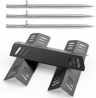 Grill Replacement Kit 3 Pack Porcelain Heat Plates Stainless Burner Tubes