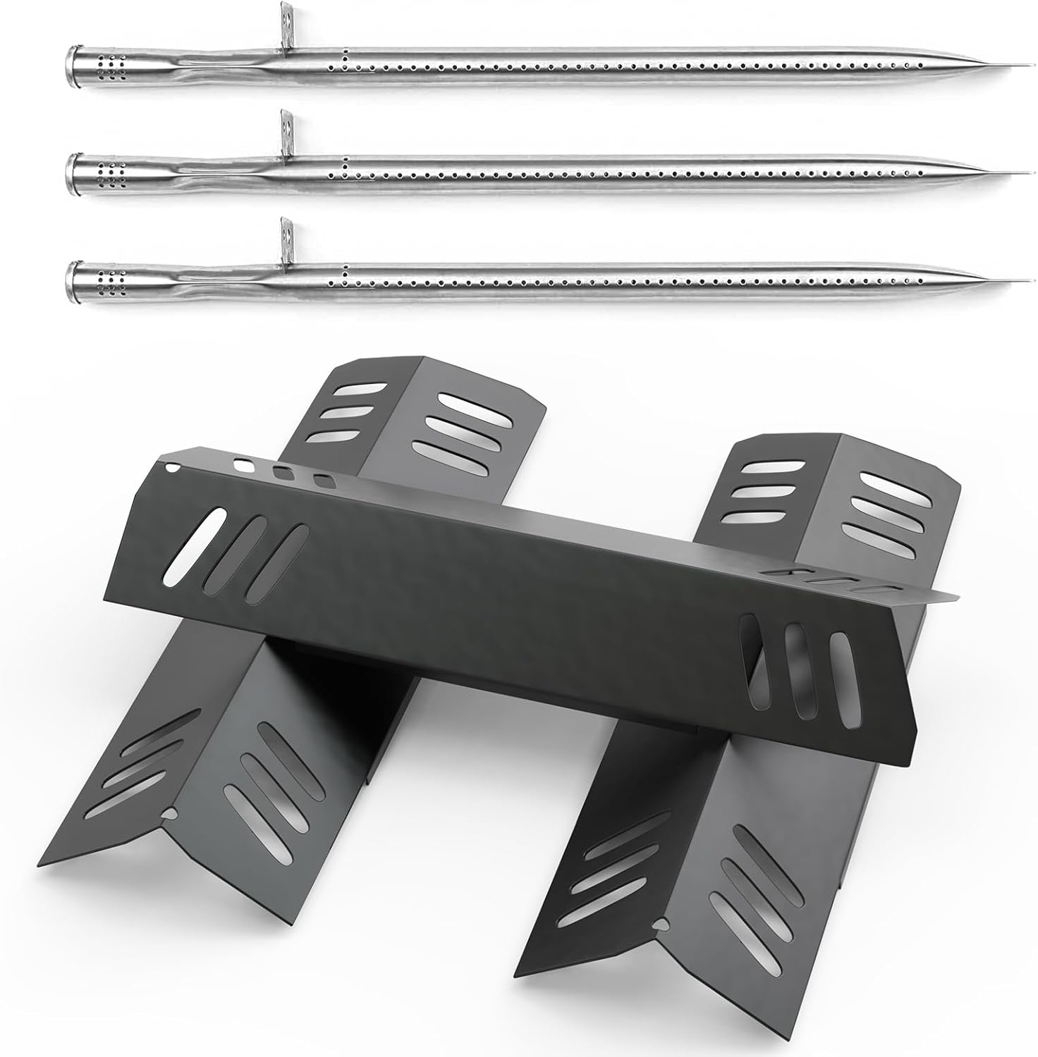 Grill Replacement Kit 3 Pack Porcelain Heat Plates Stainless Burner Tubes
