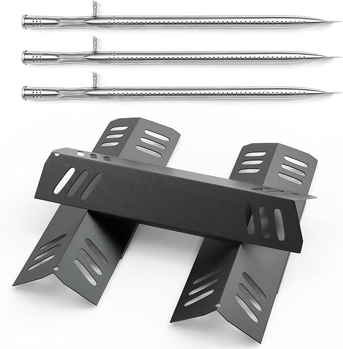 Grill Replacement Kit 3 Pack Porcelain Heat Plates Stainless Burner Tubes