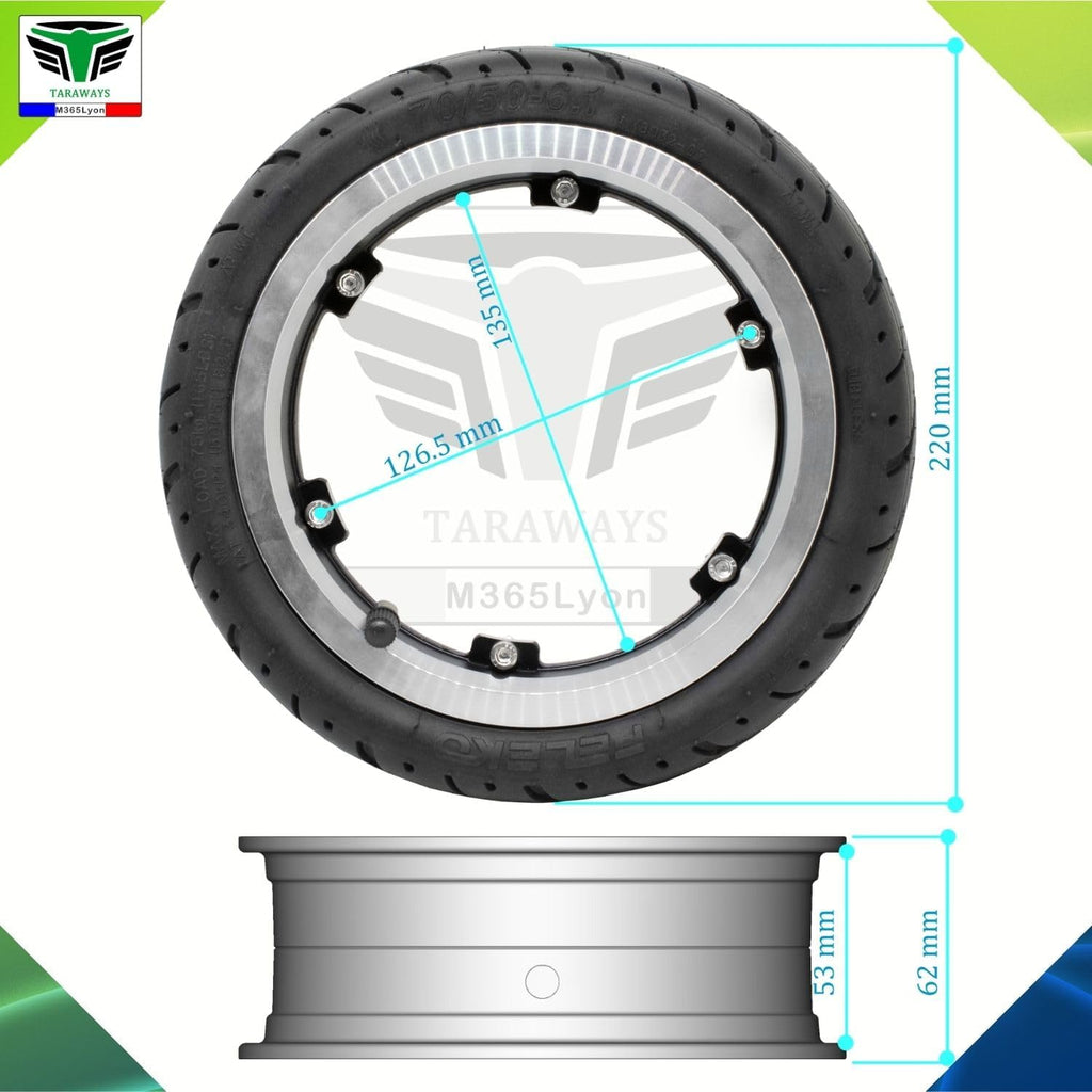 Rear Wheel Compatible With Dualtron Mini Electric Scooter 8.5x3in