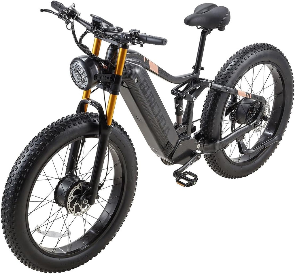 06 Electric Bike 26in Fat Tire 48V 17.5Ah Removable Battery Red