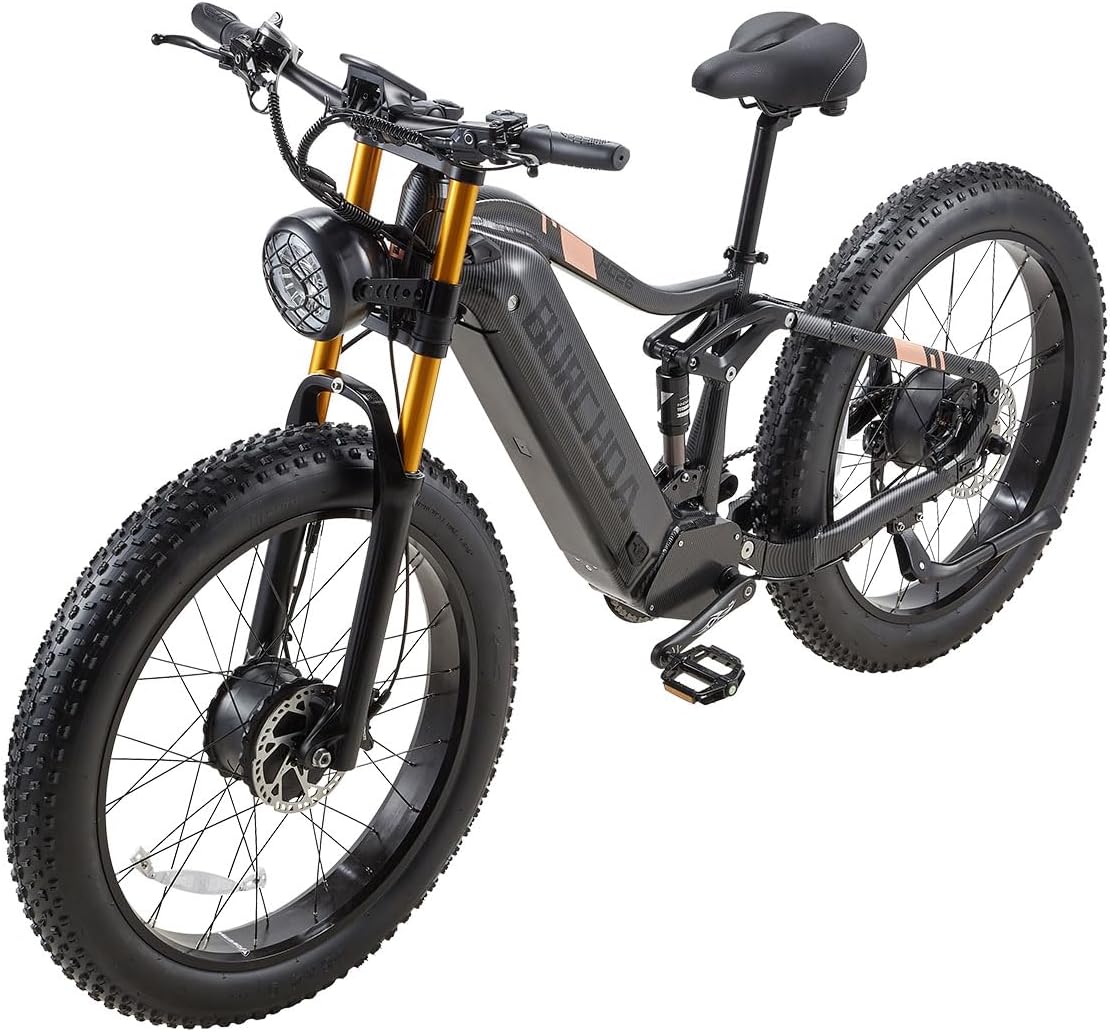 06 Electric Bike 26in Fat Tire 48V 17.5Ah Removable Battery Red